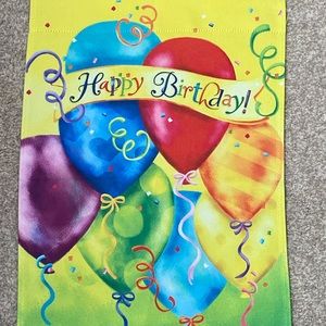 Happy Birthday Balloons Garden Flag - NWT